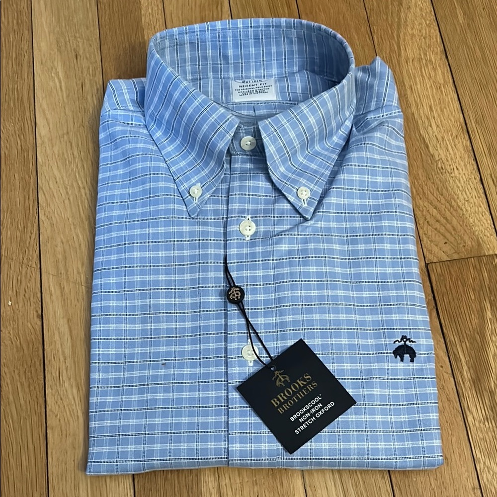 Brooks Brothers Blue Checkered Men's Shirt